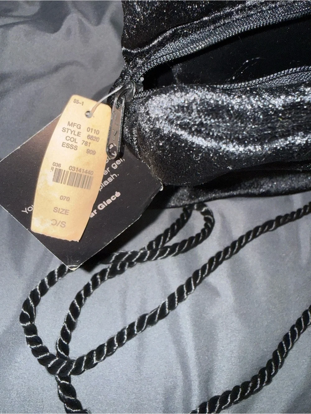 Victoria secret Black Velvet Rope-Handle Shoulder Bag